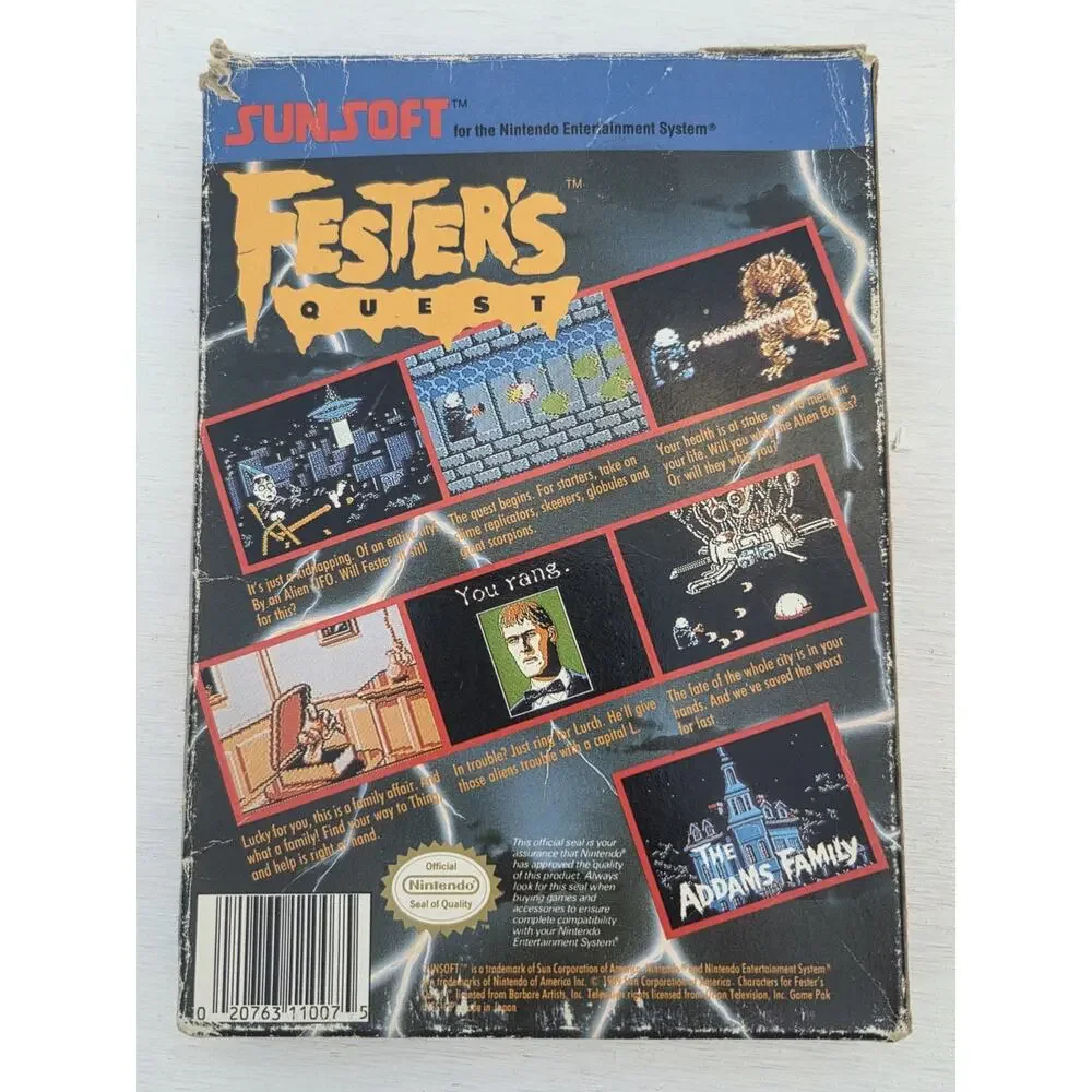 Nintendo NES Game Addams Family: Uncle Fester's Quest With Box And Manual